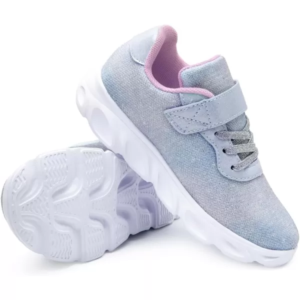imageToandon Toddler Kids Sparkle Breathable Lightweight Sneakers Light Up by StepGlitter Blue