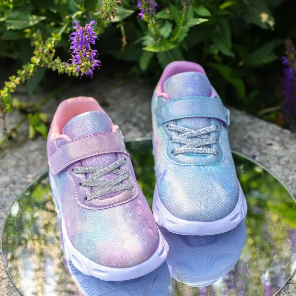 imageToandon Toddler Kids Sparkle Breathable Lightweight Sneakers Light Up by StepGlitter Blue