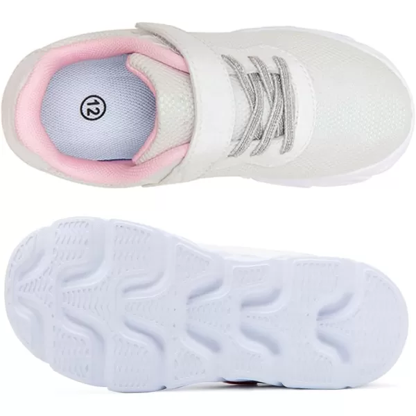 imageToandon Toddler Kids Sparkle Breathable Lightweight Sneakers Light Up by StepGlitter White