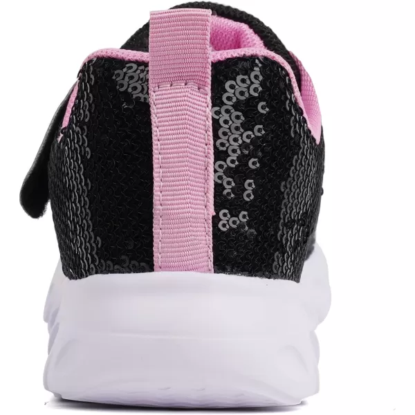imageToandon Toddler Kids Sparkle Breathable Lightweight Sneakers Light Up by StepSequins Black