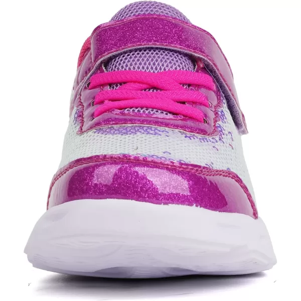 imageToandon Toddler Kids Sparkle Breathable Lightweight Sneakers Light Up by StepSequins Purple