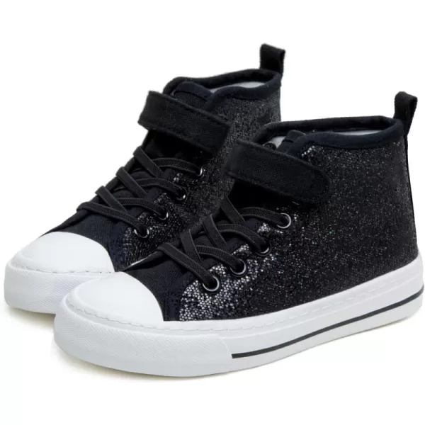 imageToandon Kids Adorable Fashion High Top Casual Canvas SneakersBlack