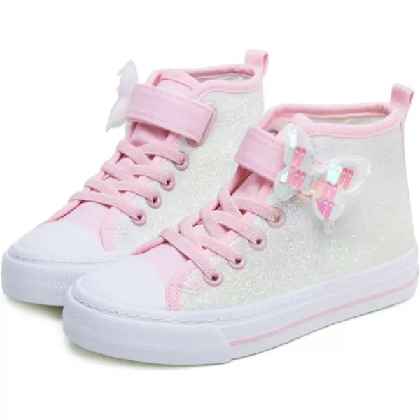 imageToandon Kids Adorable Fashion High Top Casual Canvas SneakersPink Butterfly