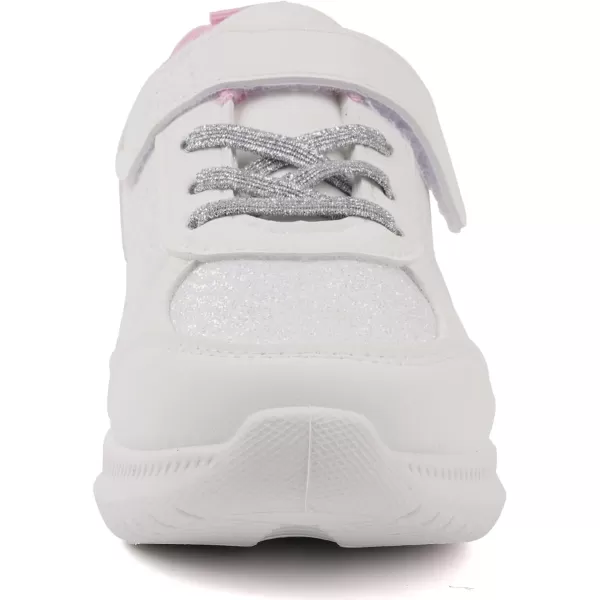imageToandon Toddler Kids Sneakers Sparkle Fashion Glitter Sequins Canvas ShoesGlitter White Pu
