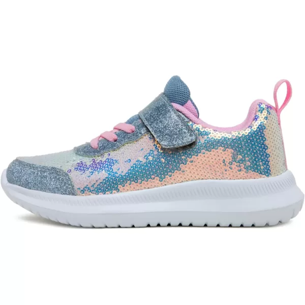 imageToandon Toddler Kids Sneakers Sparkle Fashion Glitter Sequins Canvas ShoesSequins Blue