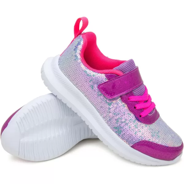 imageToandon Toddler Kids Sneakers Sparkle Fashion Glitter Sequins Canvas ShoesSequins Purple