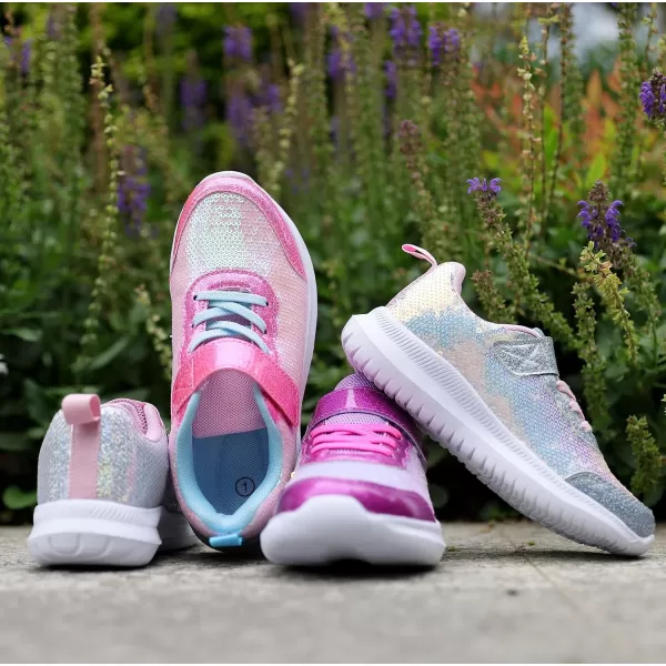 imageToandon Toddler Kids Sneakers Sparkle Fashion Glitter Sequins Canvas ShoesSequins Silver
