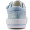 imageToandon Toddler Kids Sneakers Glitter Walking Shoes with Hoop and Loop Age 157Butterfly Blue