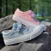imageToandonToddler Kids Sneakers Sparkle Fashion Glitter Sequins Canvas ShoesButterflyblue Strap
