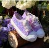 imageToandonToddler Kids Sneakers Sparkle Fashion Glitter Sequins Canvas ShoesSequins Flower Purple