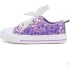 imageToandonToddler Kids Sneakers Sparkle Fashion Glitter Sequins Canvas ShoesSequins Flower Purple