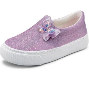 imageToandon Toddler Girls Kids Sparkle Slip On Sneakers Loafers Age 210Butterflyglitter Purple