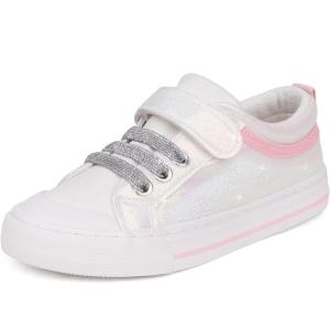 imageToandonToddler Kids Sneakers Sparkle Fashion Glitter Sequins Canvas ShoesWhite Strap