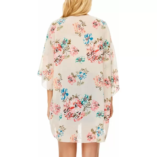 Zando Womens Floral Kimono Cover Ups Short Sleeve Kimono Cardigans Casual Shawl Cardigan Loose Open Front Kimono Tops