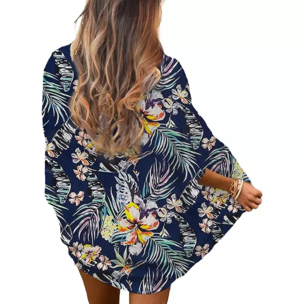 Zando Womens Floral Kimono Cover Ups Short Sleeve Kimono Cardigans Casual Shawl Cardigan Loose Open Front Kimono Tops