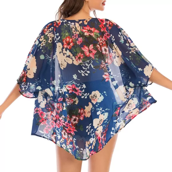 Zando Womens Floral Kimono Cover Ups Short Sleeve Kimono Cardigans Casual Shawl Cardigan Loose Open Front Kimono Tops