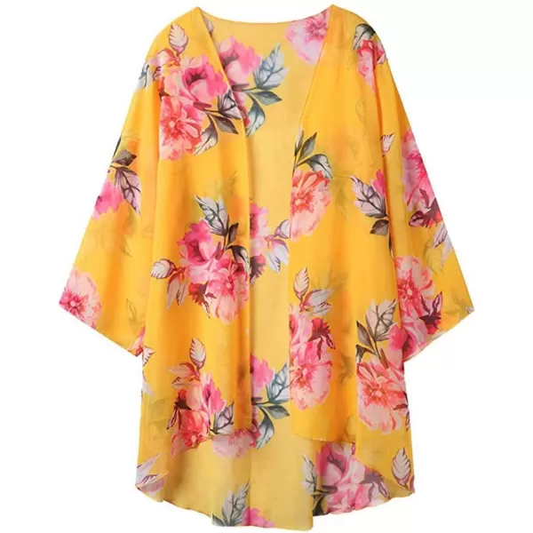 Zando Womens Floral Kimono Cover Ups Short Sleeve Kimono Cardigans Casual Shawl Cardigan Loose Open Front Kimono Tops