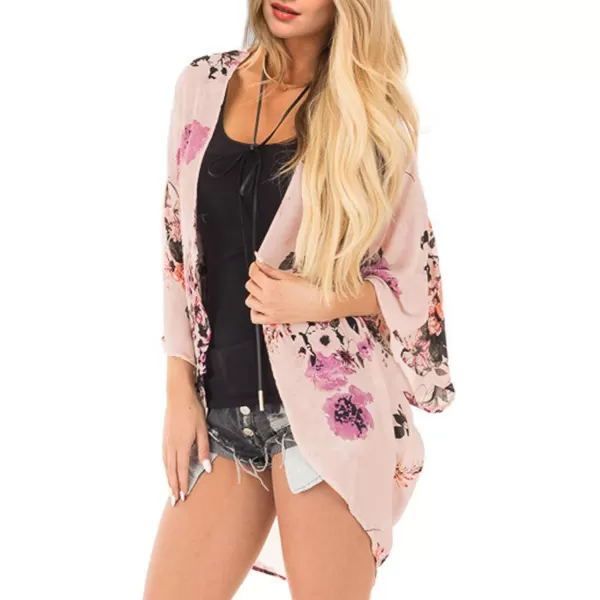 Zando Womens Floral Kimono Cover Ups Short Sleeve Kimono Cardigans Casual Shawl Cardigan Loose Open Front Kimono Tops