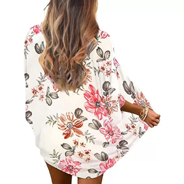 Zando Womens Floral Kimono Cover Ups Short Sleeve Kimono Cardigans Casual Shawl Cardigan Loose Open Front Kimono Tops