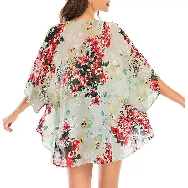 Zando Womens Floral Kimono Cover Ups Short Sleeve Kimono Cardigans Casual Shawl Cardigan Loose Open Front Kimono Tops