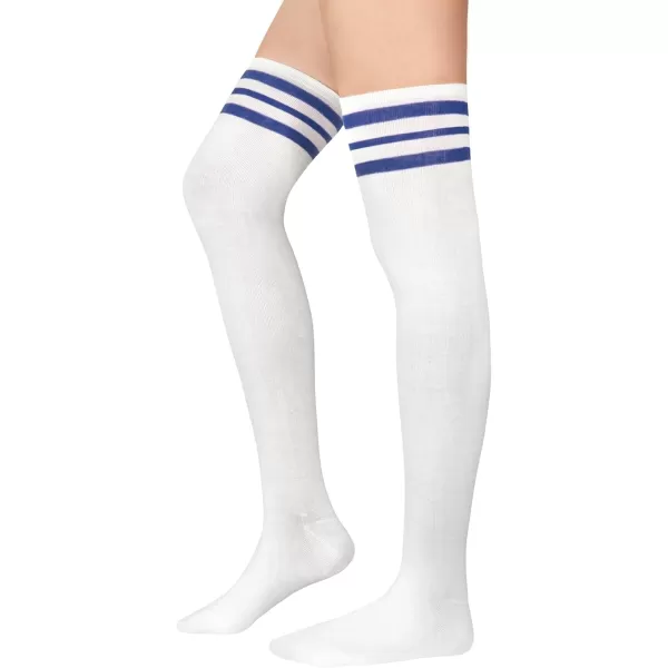 Zando Womens Stripes Thin Tube Socks Thigh High Tights Over Knee Socks Casual Knee High Stockings Striped Thigh Highs
