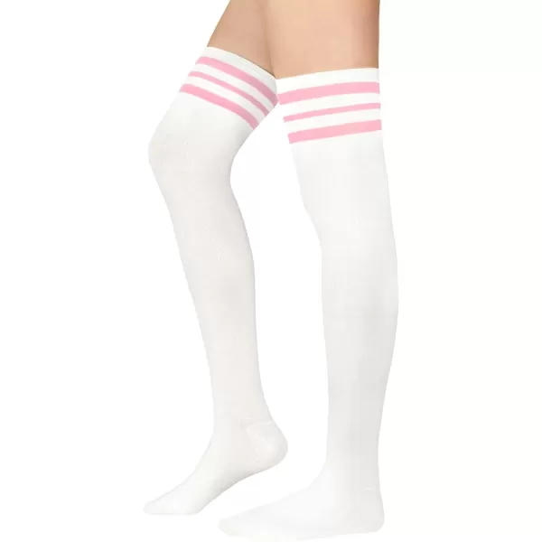 Zando Womens Stripes Thin Tube Socks Thigh High Tights Over Knee Socks Casual Knee High Stockings Striped Thigh Highs