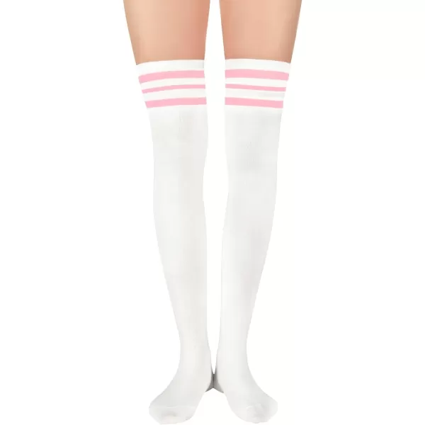 Zando Womens Stripes Thin Tube Socks Thigh High Tights Over Knee Socks Casual Knee High Stockings Striped Thigh Highs