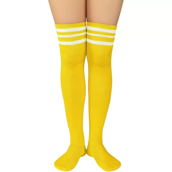 Zando Womens Stripes Thin Tube Socks Thigh High Tights Over Knee Socks Casual Knee High Stockings Striped Thigh Highs