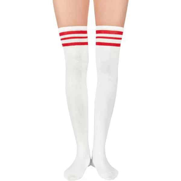 Zando Womens Stripes Thin Tube Socks Thigh High Tights Over Knee Socks Casual Knee High Stockings Striped Thigh Highs