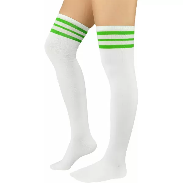 Zando Womens Stripes Thin Tube Socks Thigh High Tights Over Knee Socks Casual Knee High Stockings Striped Thigh Highs