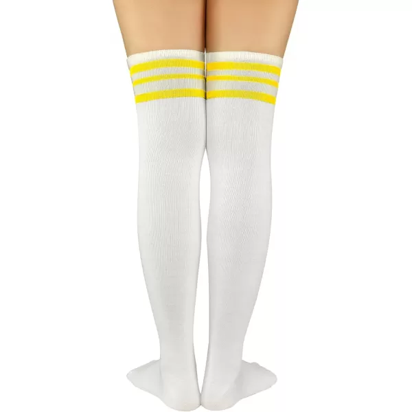 Zando Womens Stripes Thin Tube Socks Thigh High Tights Over Knee Socks Casual Knee High Stockings Striped Thigh Highs