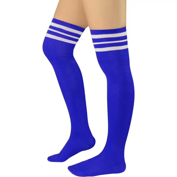Zando Womens Stripes Thin Tube Socks Thigh High Tights Over Knee Socks Casual Knee High Stockings Striped Thigh Highs