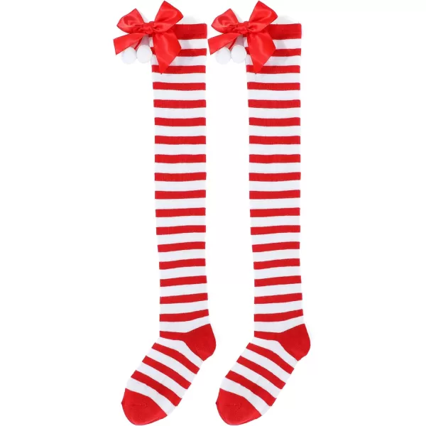 Zando Womens Stripes Thin Tube Socks Thigh High Tights Over Knee Socks Casual Knee High Stockings Striped Thigh Highs