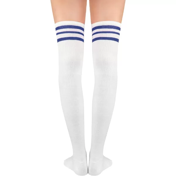 Zando Womens Stripes Thin Tube Socks Thigh High Tights Over Knee Socks Casual Knee High Stockings Striped Thigh Highs