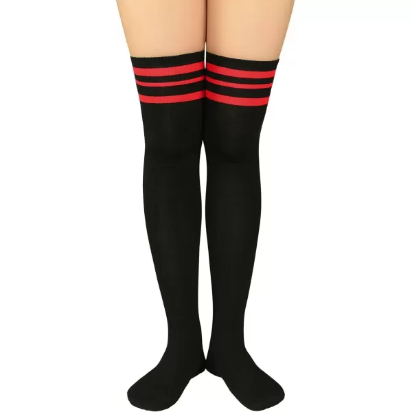 Zando Womens Stripes Thin Tube Socks Thigh High Tights Over Knee Socks Casual Knee High Stockings Striped Thigh Highs