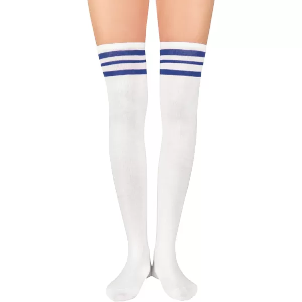 Zando Womens Stripes Thin Tube Socks Thigh High Tights Over Knee Socks Casual Knee High Stockings Striped Thigh Highs
