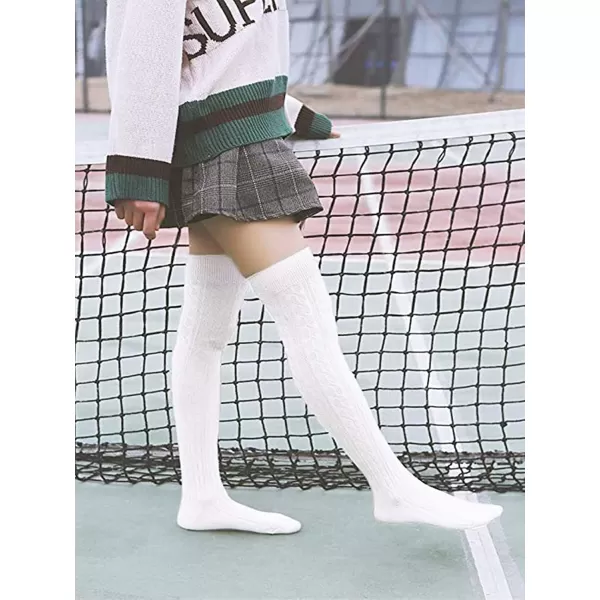 Zando Womens Stripes Thin Tube Socks Thigh High Tights Over Knee Socks Casual Knee High Stockings Striped Thigh Highs