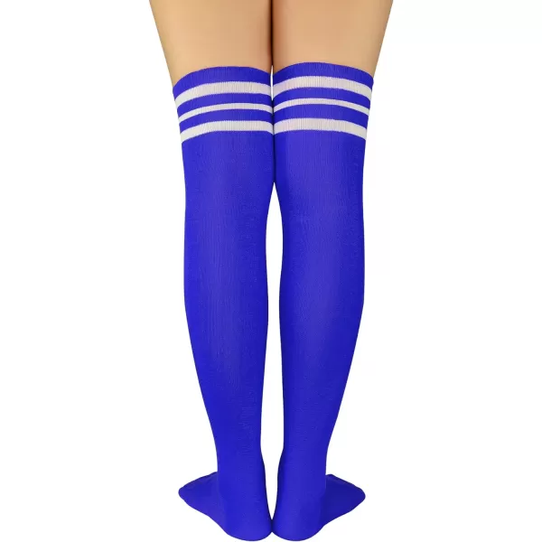 Zando Womens Stripes Thin Tube Socks Thigh High Tights Over Knee Socks Casual Knee High Stockings Striped Thigh Highs