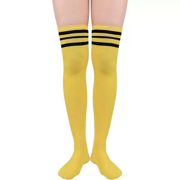 Zando Womens Stripes Thin Tube Socks Thigh High Tights Over Knee Socks Casual Knee High Stockings Striped Thigh Highs