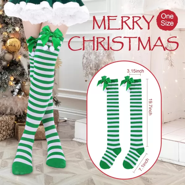 Zando Womens Stripes Thin Tube Socks Thigh High Tights Over Knee Socks Casual Knee High Stockings Striped Thigh Highs