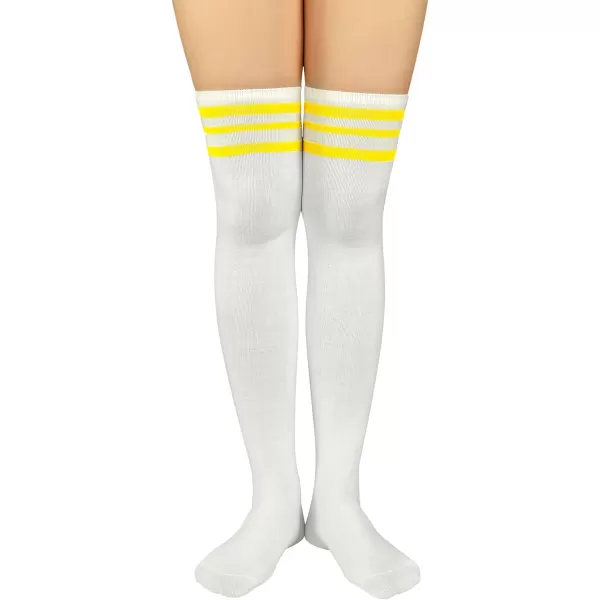 Zando Womens Stripes Thin Tube Socks Thigh High Tights Over Knee Socks Casual Knee High Stockings Striped Thigh Highs