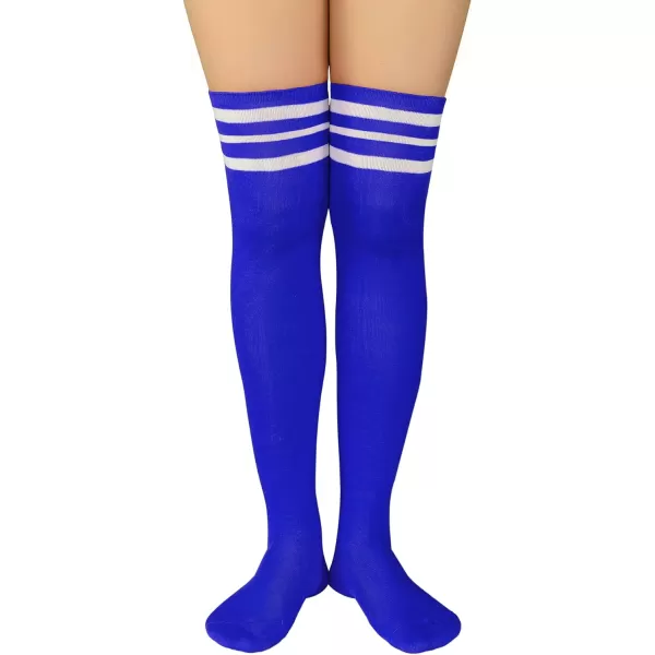 Zando Womens Stripes Thin Tube Socks Thigh High Tights Over Knee Socks Casual Knee High Stockings Striped Thigh Highs