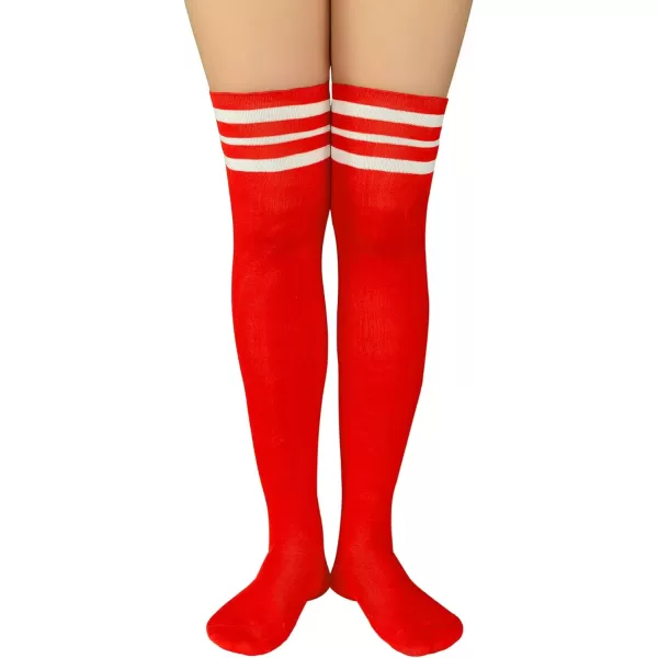Zando Womens Stripes Thin Tube Socks Thigh High Tights Over Knee Socks Casual Knee High Stockings Striped Thigh Highs