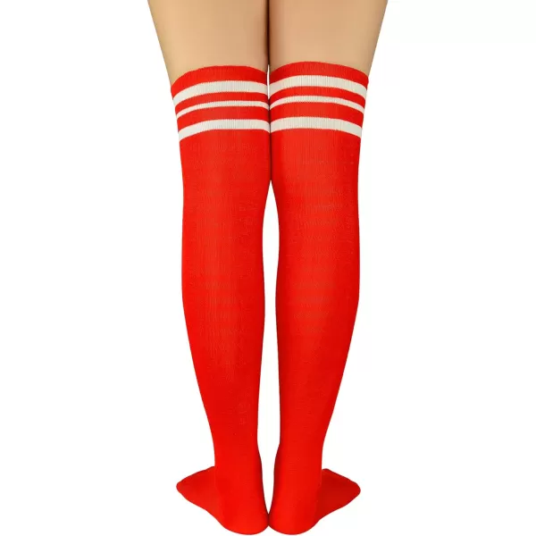 Zando Womens Stripes Thin Tube Socks Thigh High Tights Over Knee Socks Casual Knee High Stockings Striped Thigh Highs