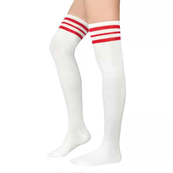 Zando Womens Stripes Thin Tube Socks Thigh High Tights Over Knee Socks Casual Knee High Stockings Striped Thigh Highs