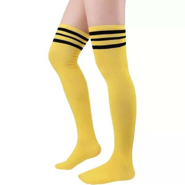 Zando Womens Stripes Thin Tube Socks Thigh High Tights Over Knee Socks Casual Knee High Stockings Striped Thigh Highs