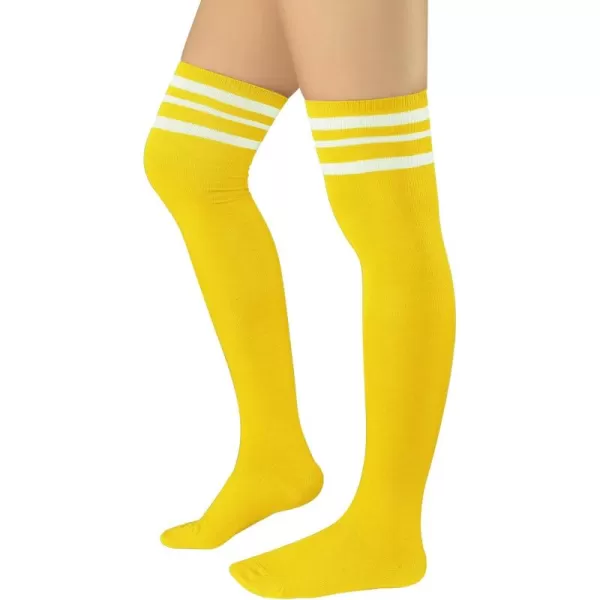 Zando Womens Stripes Thin Tube Socks Thigh High Tights Over Knee Socks Casual Knee High Stockings Striped Thigh Highs