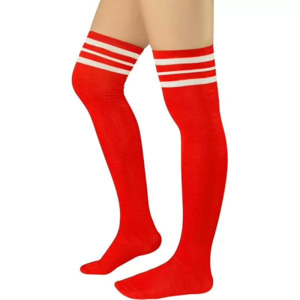 Zando Womens Stripes Thin Tube Socks Thigh High Tights Over Knee Socks Casual Knee High Stockings Striped Thigh Highs