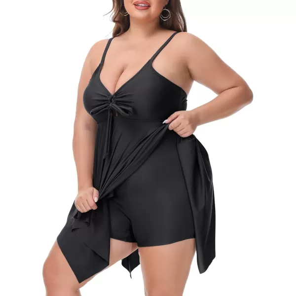 Zando Flowy Swimdress Women's One Piece Swimsuit Tummy Control Bathing Suit with Tank Top