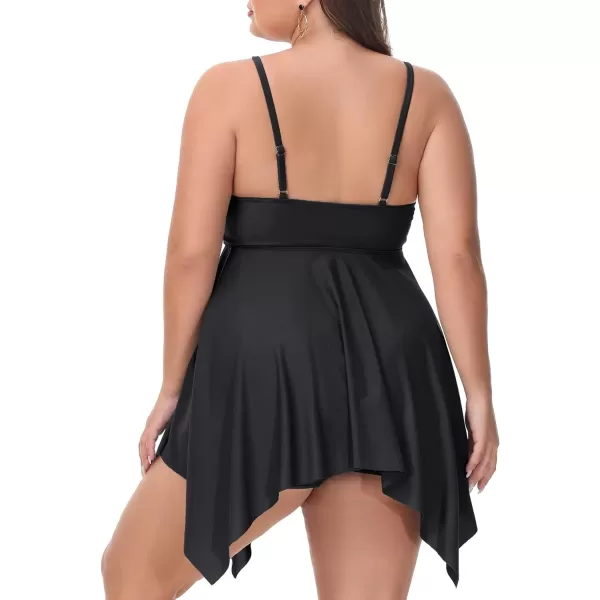 Zando Flowy Swimdress Women's One Piece Swimsuit Tummy Control Bathing Suit with Tank Top
